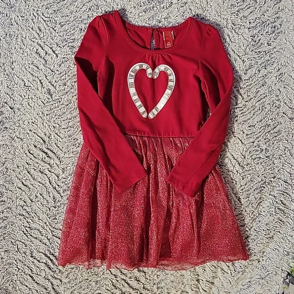 Target Dresses | Target Red Candy Cane Heart Holiday Dress Girl's Size 6/6x | Color: Red | Size: 6xg | Dmcareavey's Closet